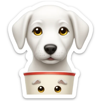 White dog pup cup sticker