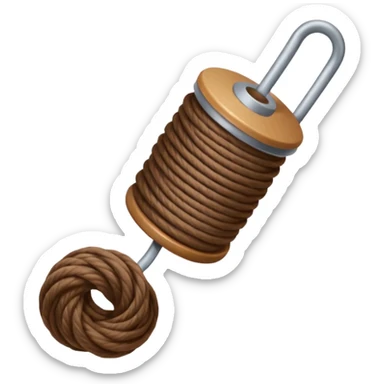 brown yarn on a bobbin sticker