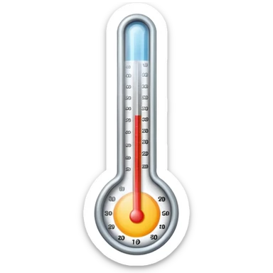 A thermometer at 0 degrees . sticker