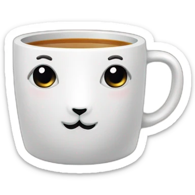 Un un lama de face dépressif avec une tasse de thé dans la maindépressif sticker