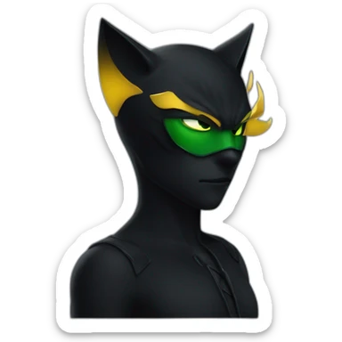Chat noir yeux verts sticker