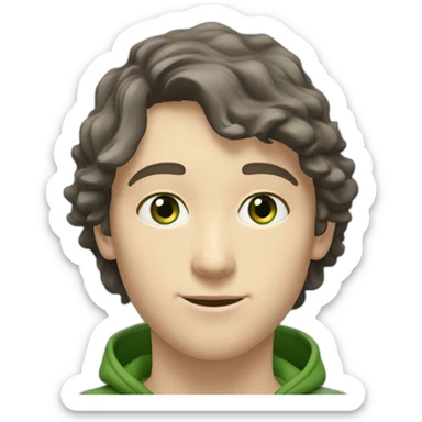 white boy,green eyes with noth face cap black winter ,zip north face mi-long hair sticker