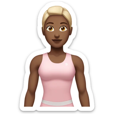 white fitness girl in light pink clothes sticker