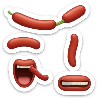 Having red sausssage in my human’s mouth sticker