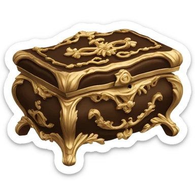 rococo brown jewelry box sticker