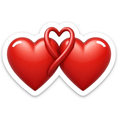two hearts sticker