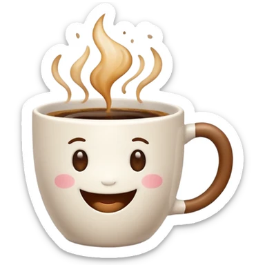 Cute Happy coffee cup sticker