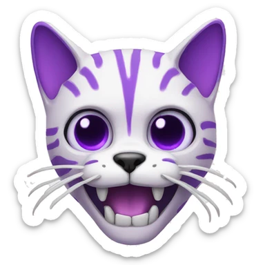 Skeleton Purple cat sticker
