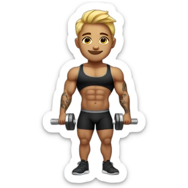 Cute weight lifter with tattoos sticker