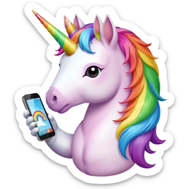 unicorn with new phone sticker