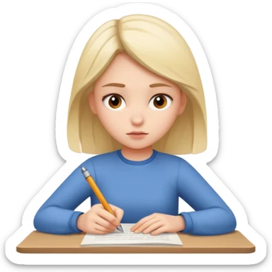 a girl is Writing in a Paper sticker
