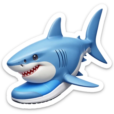 Créame un tiburón con zapatillas nike azules sticker