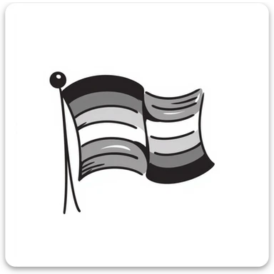 a waving Pride flag, hand-drawn doodle style, joyful and energetic sticker