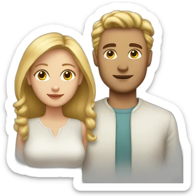 white people couple sticker