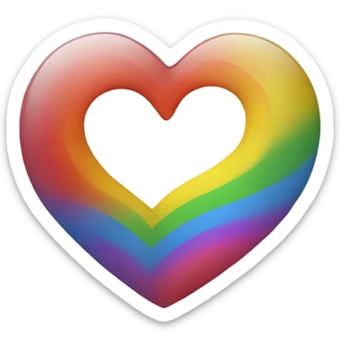A rainbow heart sticker