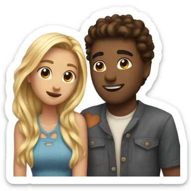 Heart with bf and gf sticker