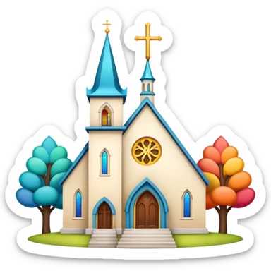 A whimsical church sticker