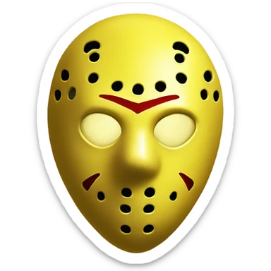 Yellow heart with yellow Jason voorhees mask  sticker