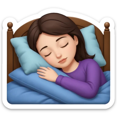 Brunette girl sleeping sticker