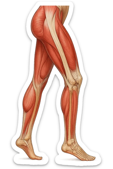 FOTO IDENTICA PRENDI SPUNTO DALLA FOTO E FAMMI A LIVELLO ANATOMICO LA GAMBA IN SOVRACCARICO sticker