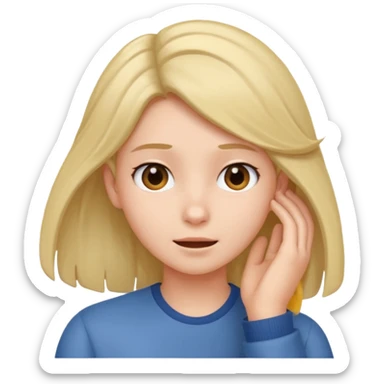 emoji pushing hair in back of ear and looking shy  sticker