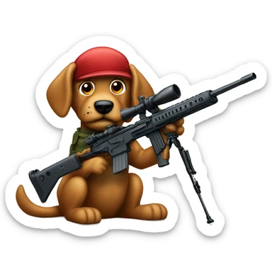 Clifford red dog humanoid military sniper sticker