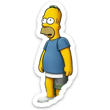 Homer Simpson Backs Into the Bushes sticker