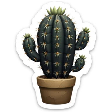 black cactus sticker