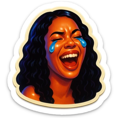 laughing with tears  sticker