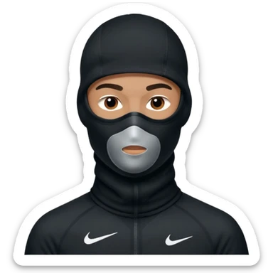 Hombre con pasamontañas nike sticker
