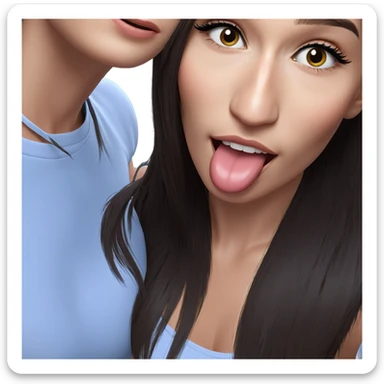 realistic portrait of girl sticker