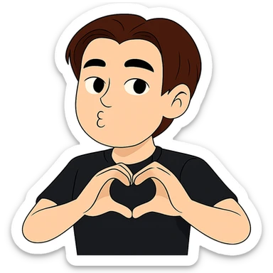 Change the hair color to a rich brown shade matching the hair color of the person in the fourth image, keep everything else the same, transparent background. sticker