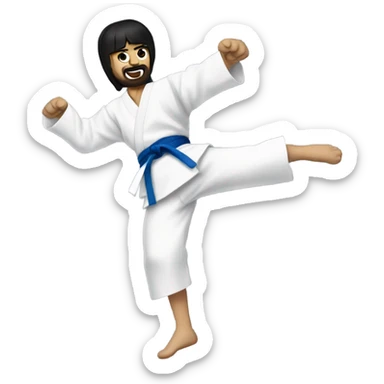 Taekwondo Jesus with no beard and black hair  sticker