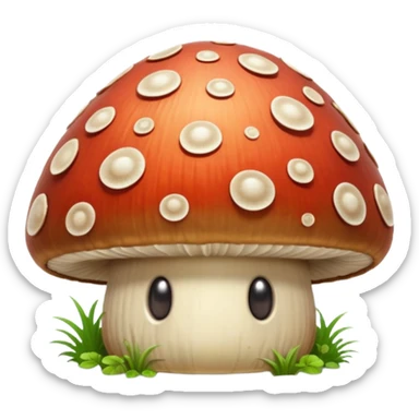 mushroom shell shield object icon, fantasy shield made from a thick mushroom cap, textured mushroom surface, natural curved shape, small glowing spores, cute forest vibe, 3D cartoon, mobile game icon style, centered, clean background, soft shadow, no text, no watermark
 
 sticker