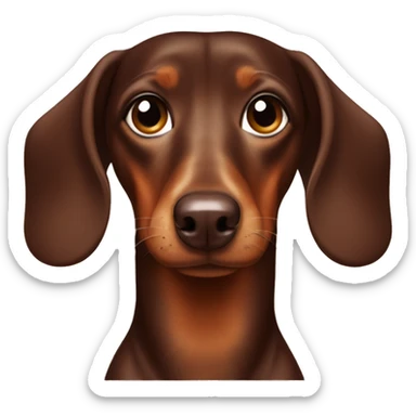 chocolate brown daschund with light brown eye brows sticker