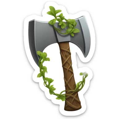 Great axe entwined with vines sticker