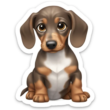 marble dachshund puppy sticker
