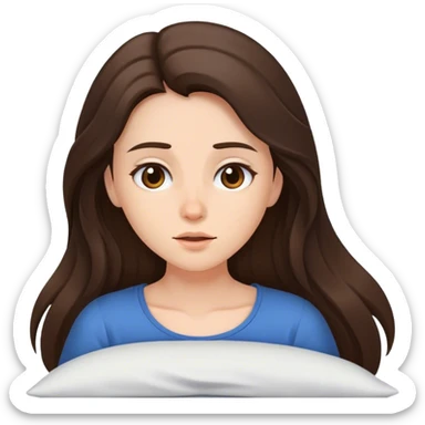 brunette girl waking up longhair 1 girl only sticker