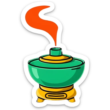 incense burner with smoke sticker