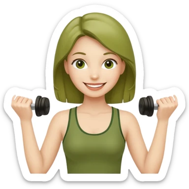 pilates girl in green olive set sticker