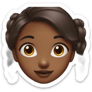 black girl, brown eyes, short black hair eating a kinder bueno sticker