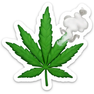 Smoking weed emoji sticker