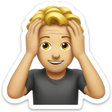 hands behind head smiley   sticker