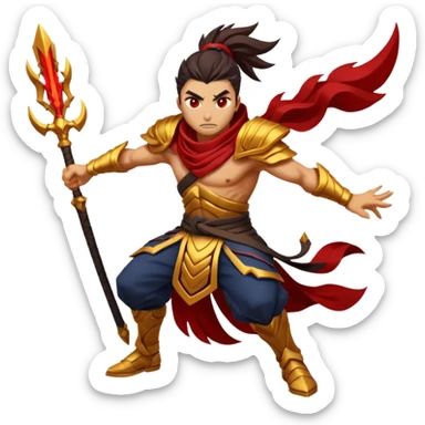 Generate me Genesis Nightbringer Yasuo emoji with aggressive colors sticker