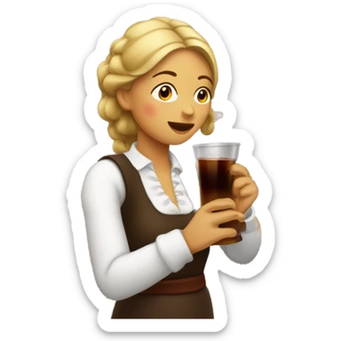 Women Drinking carajillo sticker