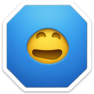 crea una letra f en blanco, dentro de un cuadro azul sticker