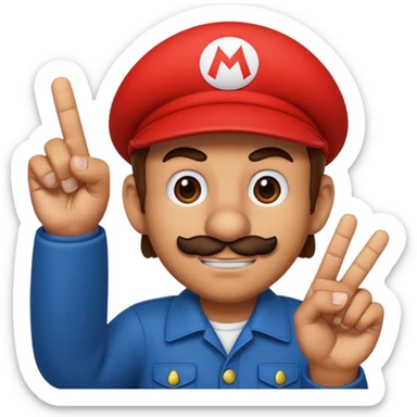 mario sacando el dedo  sticker