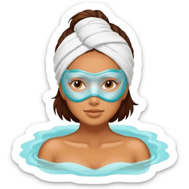 Lady with face mask monster spa beauty full face relaxing hot sticker