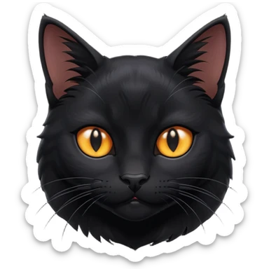 Solin wäre ein Kater mit nachtschwarzem, glänzendem Fell, kräftig gebaut und zugleich von seltener Eleganz. Sein Blick – tief und warm – scheint in die Seele zu führen, während seine Bewegung lautlos ist wie ein Schatten, der sich still an die Seite schmiegt. sticker