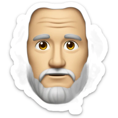 Cabeza de Marlon Brando sin pelo y con barba corta sticker